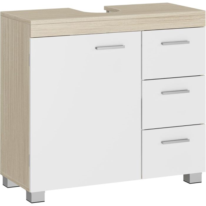 Waschbeckenunterschrank mit Schubladen wolkenweiss-naturbeige