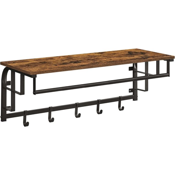 Wandgarderobe mit Aufbewahrungsregal 80cm rustikal Braun