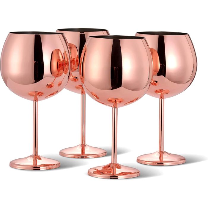 Edelstahl Gin Gläser Roségold 4er-Set