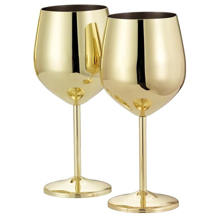 Edelstahl Weingläser Gold 2er-Set