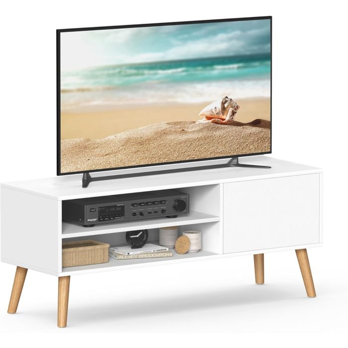 TV-Lowboard 120cm Mid-Century Weiss