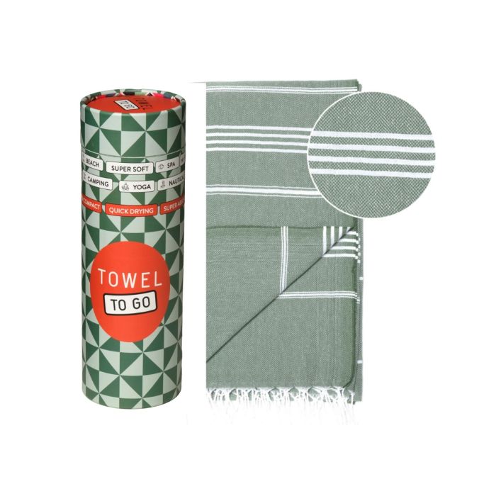 Ipanema Strandtuch Baumwolle Hamamtuch 180x100cm Khaki gestreift