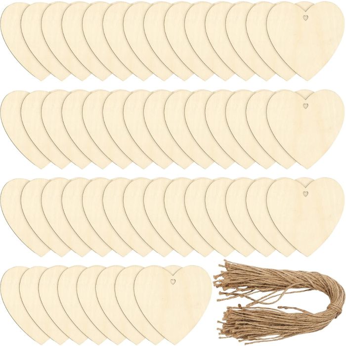 Herz Anhänger aus Holz 50 Stück