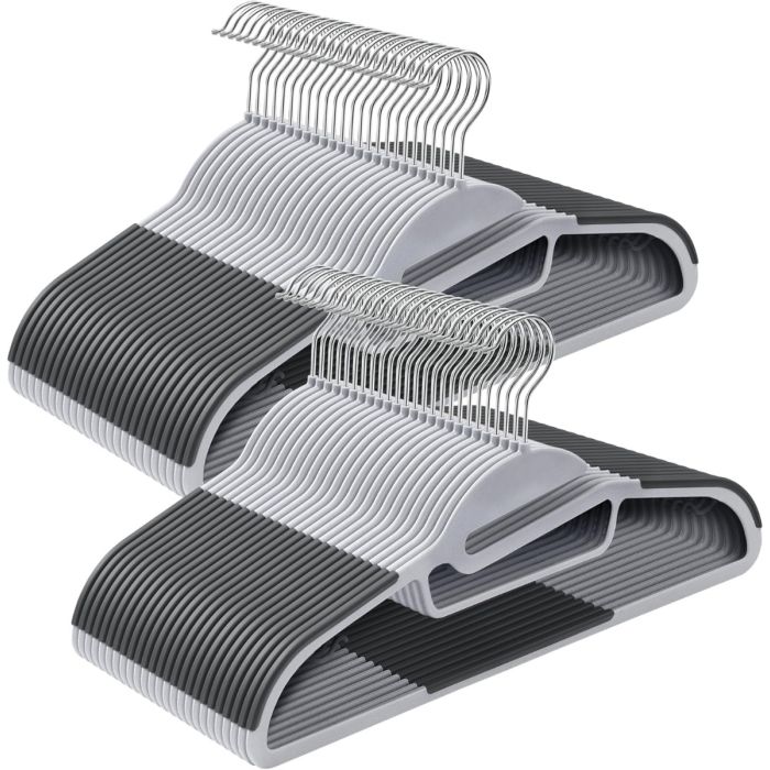 Kleiderbügel Kunststoff 50er Set Non Slip Grau