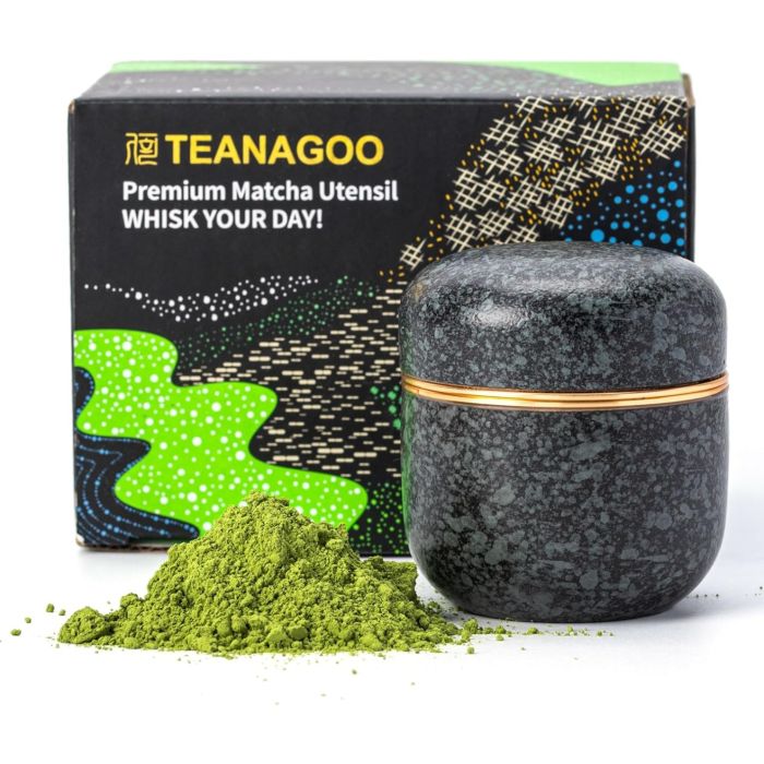 Teedose für Matchapulver Obsidian