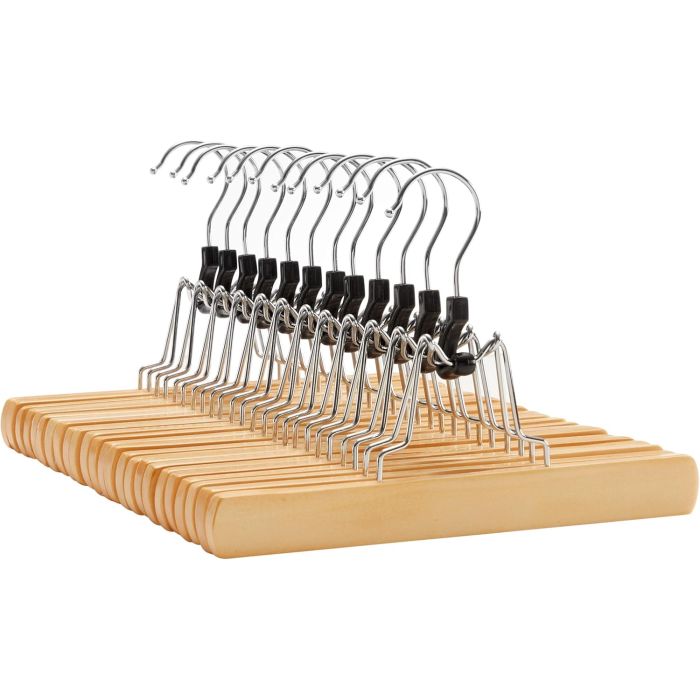 Hosenspanner 12er Set Holz Hosenbügel