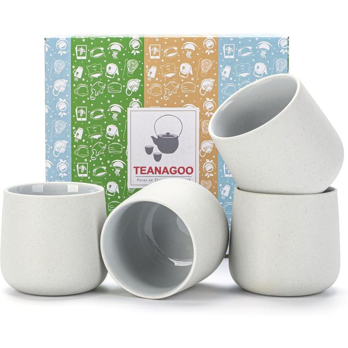 Japanische Teetassen hellgrau 4er Set