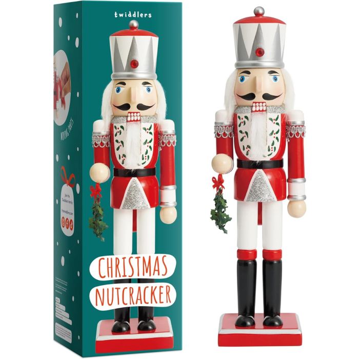 Weihnachts-Nussknacker Soldat rot silber 30cm