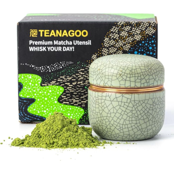 Teedose für Matchapulver Hellgrün