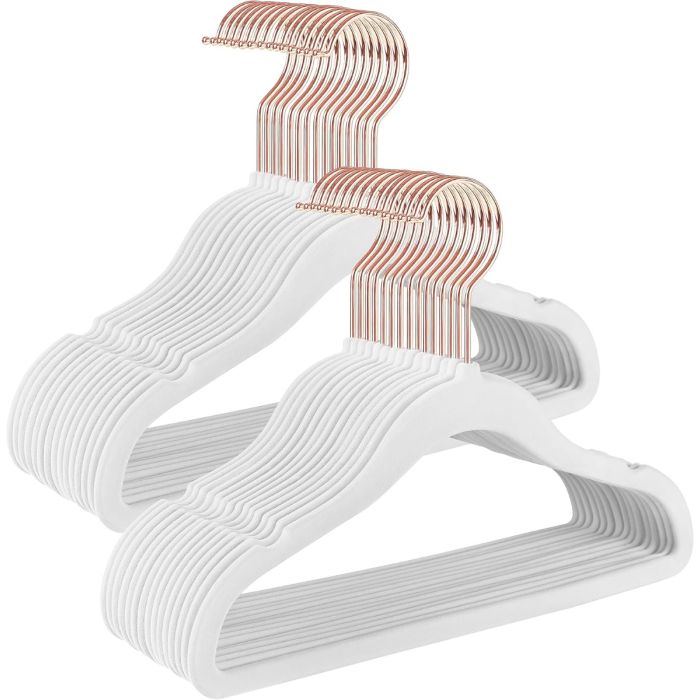 Kleiderbügel Kinder Samt 50er Set Weiss