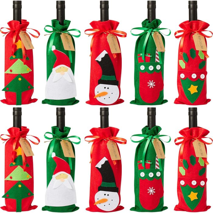 Geschenkbeutel für Weinfalsche Weihnachten 10 Stück