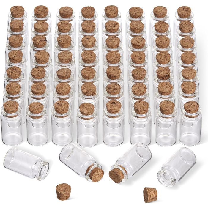 Glasflasche mit Korkstopper mini 60 Stück