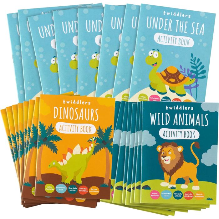 Malbuch Mini Safari, Dinosaurier, Wassertiere 24 Stück