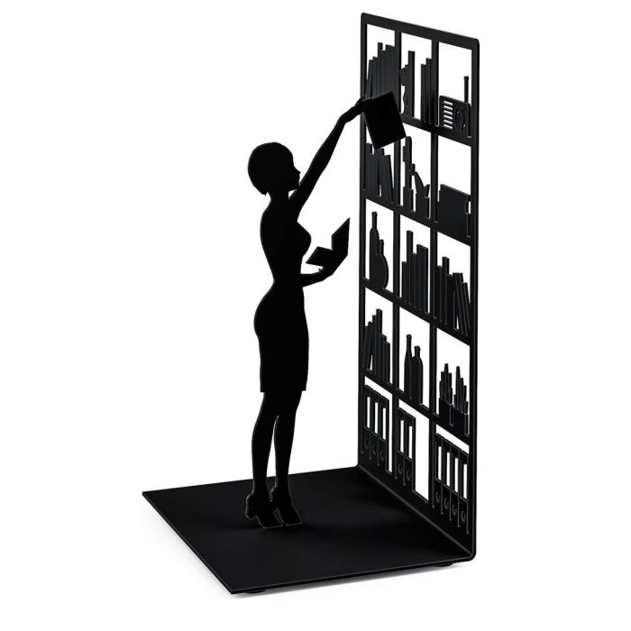 Buchstütze The Library Schwarz