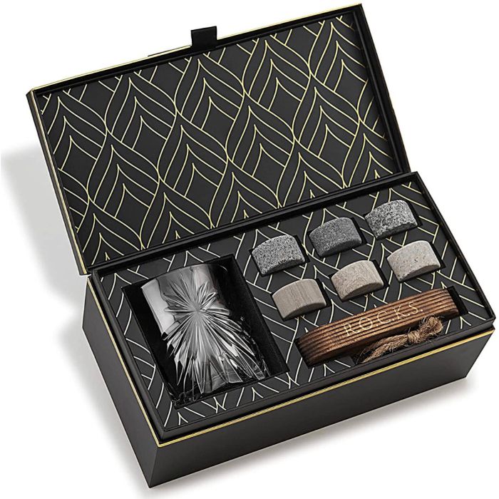 Soleil Whiskeyglas mit Kühlsteinen Geschenkset