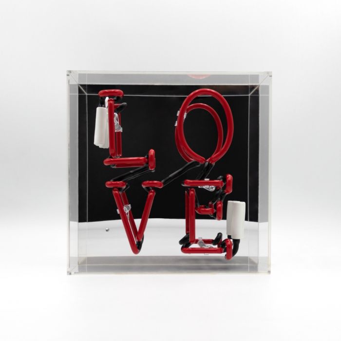 Acryl-Box Neon - Love rot