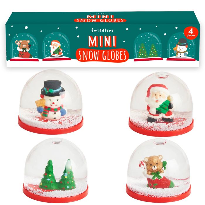 Schneekugel Mini Weihnachten assortiert 4 Stück