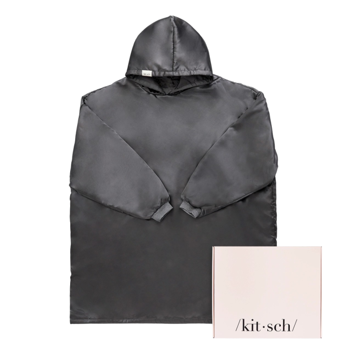Satinhoodie Glazey Anthrazit
