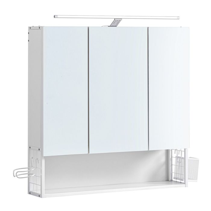 Badezimmerschrank Spiegelschrank LED Beleuchtung Wolkenweiss