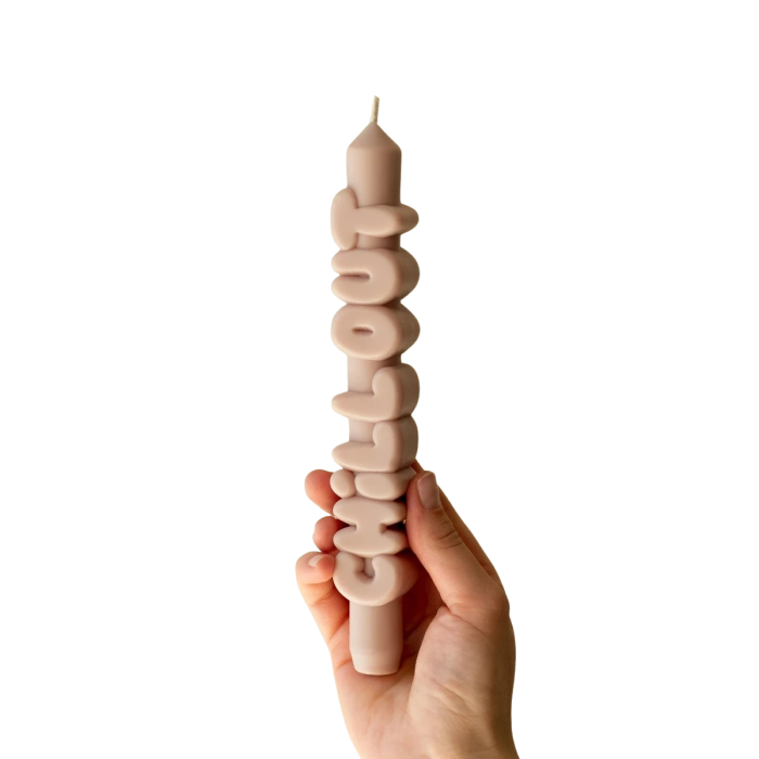 Kerze Taper candle CHILL OUT Cream