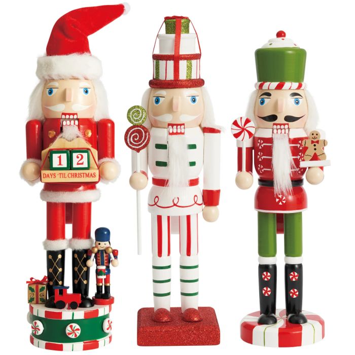 Weihnachts-Nussknacker Soldat 3er-Set 25cm