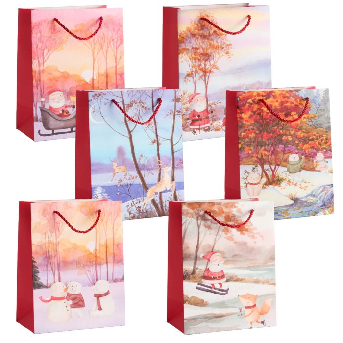 Geschenktasche Waldmotive 6 Stück