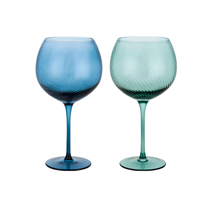 Gingläser Twist 2er-Set grün/blau