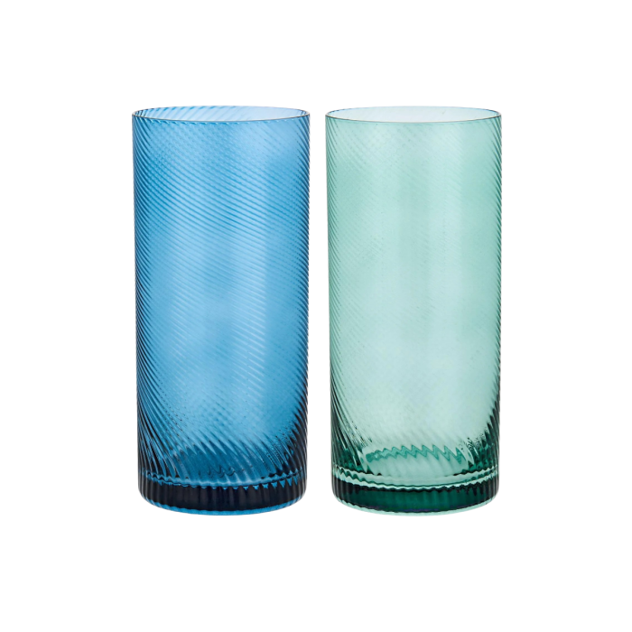 Longdrink Gläser Twist 2er-Set grün/blau