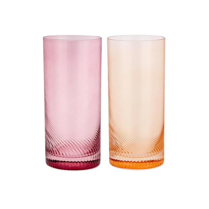 Longdrink Gläser Twist 2er-Set pink/peach