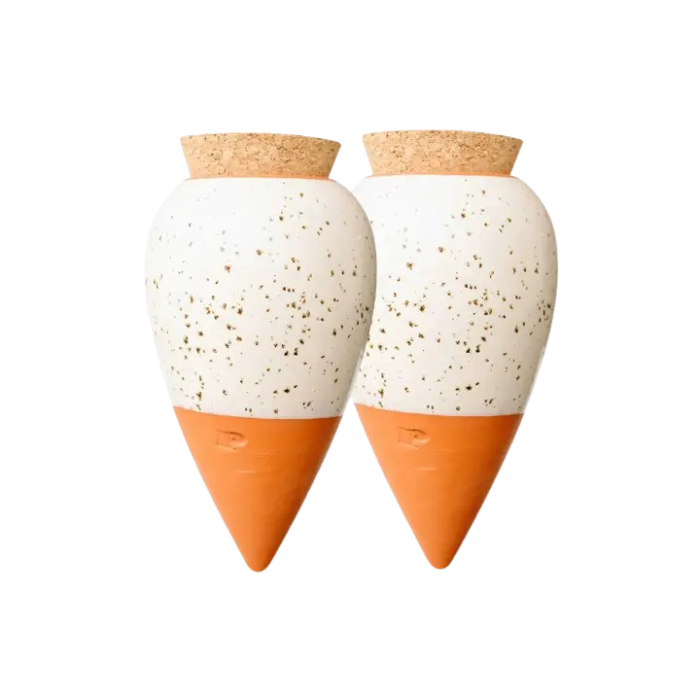 Bewässerungskegel Olla Weiss Gesprenkelt (2er Set)