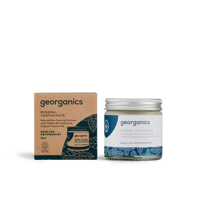 Mineralische Zahnpasta im Glas ohne Fluorid Pfefferminze 60ml