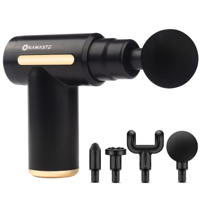 Mini Massagepistole mit vier Massageköpfen