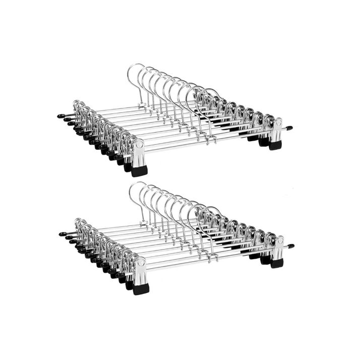 Hosenbügel aus Metall 20er Set Kleiderbügel mit Klammern