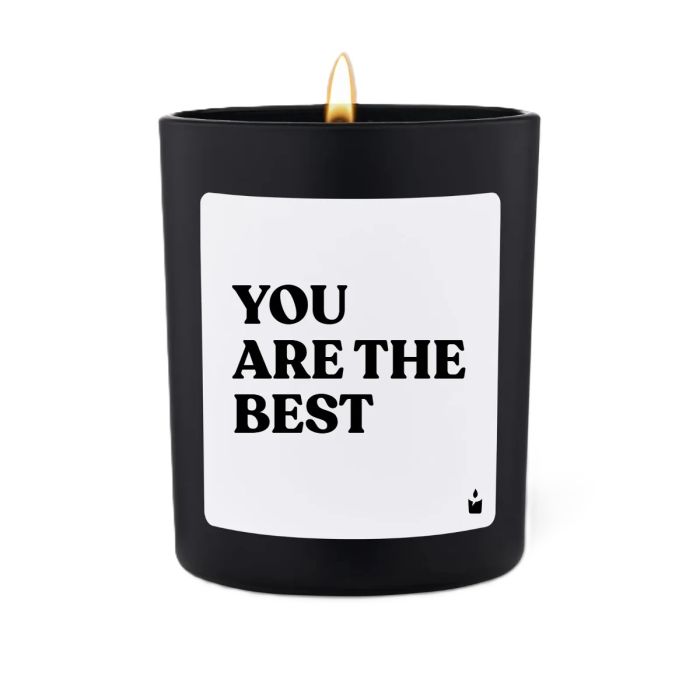 Duftkerze Schwarz Weiss Flowery you are the best