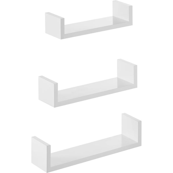 Wandregal Set Schweberegal Hochglanz Weiss