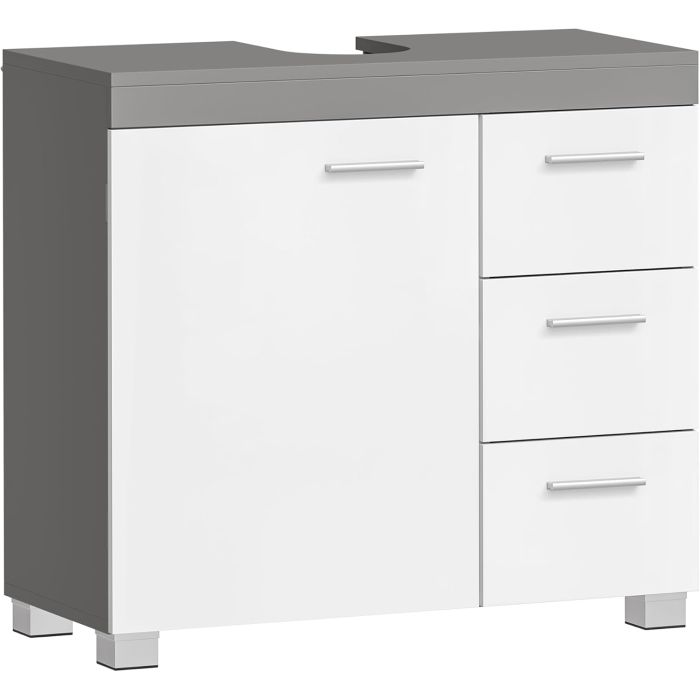 Badezimmerschrank 3 Schubladen Wolkenweiss Zementgrau