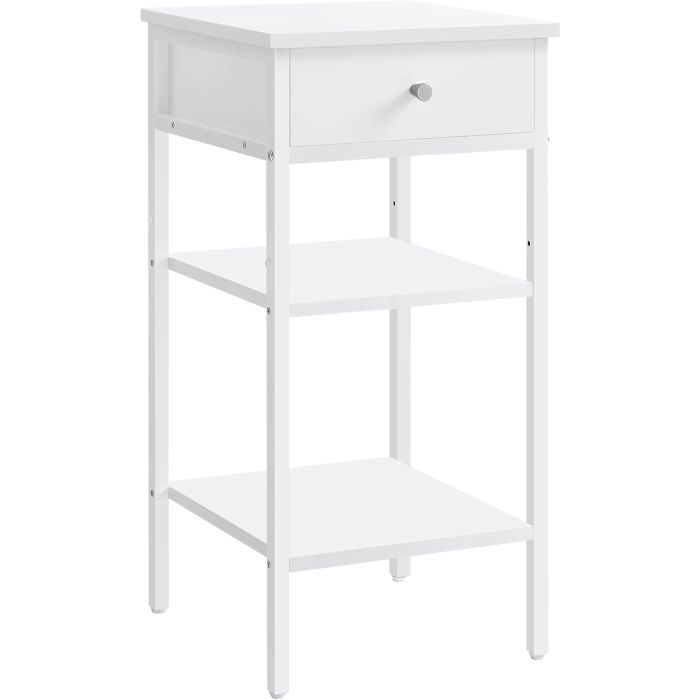 Nachttisch Hoch Modern mit Schublade Weiss