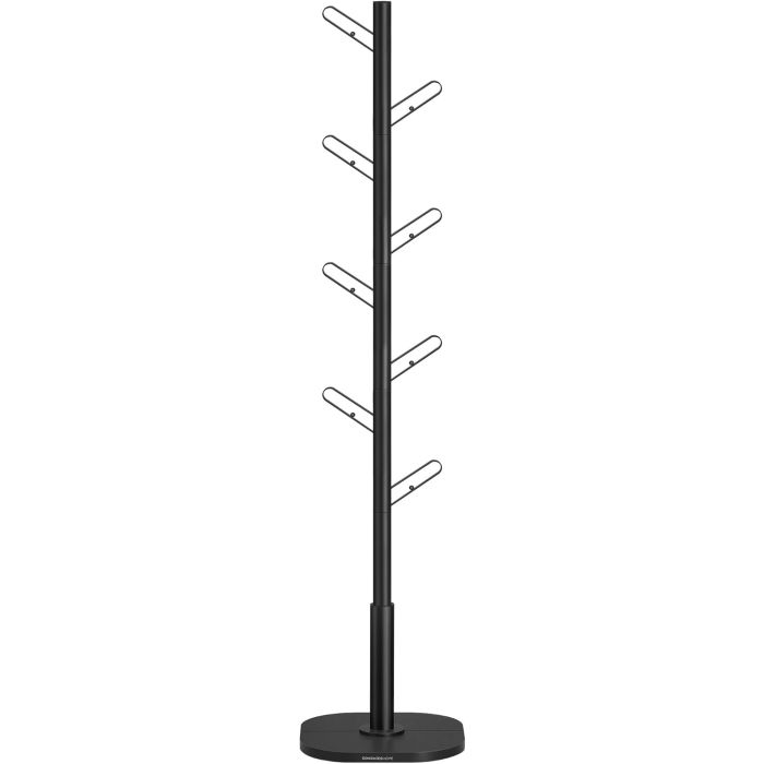Garderobenständer Baumform mit 8 Haken Schwarz