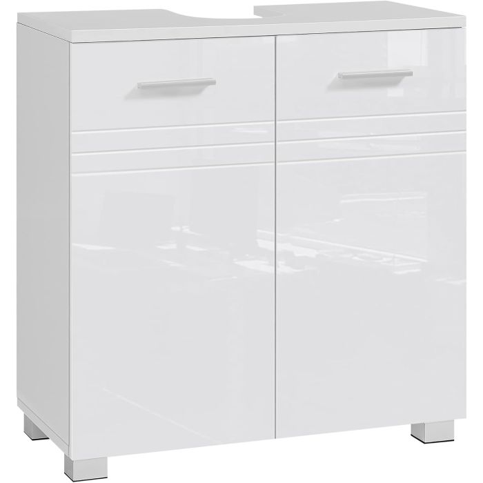 Badezimmerschrank Waschbeckenunterschrank Doppeltür weiss 60cm