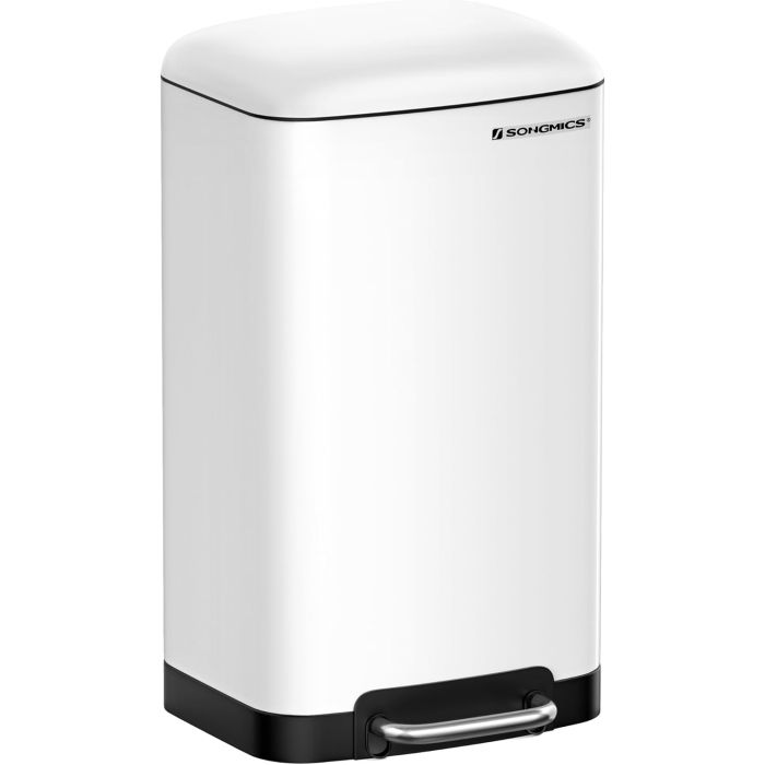 Mülleimer Küche 30L Stahl Weiss