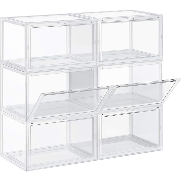 Schuhboxen Stapelbare Organizer Kunststoff Transparent