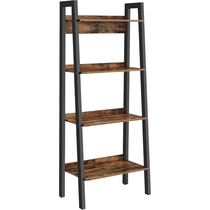 Bücherregal mit 4 Ebenen Industriestil Braun