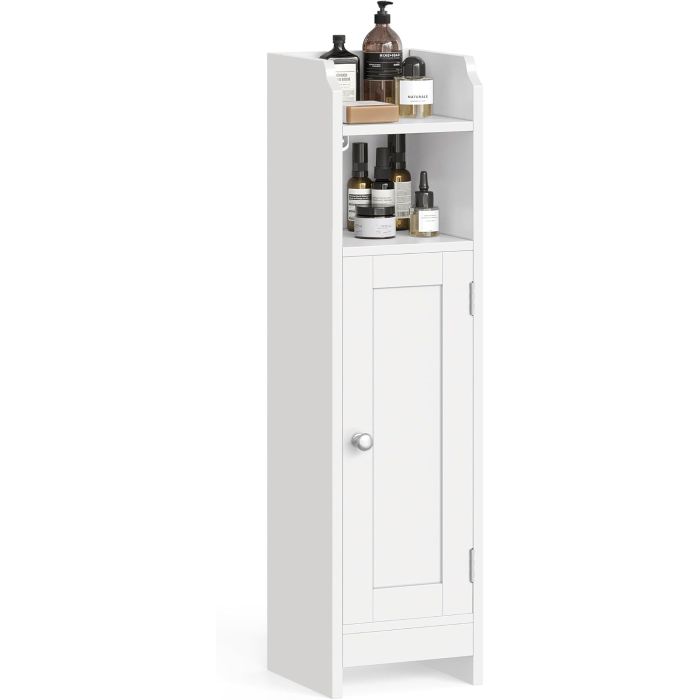 Toilettenschrank Badregal platzsparend verstellbar weiss