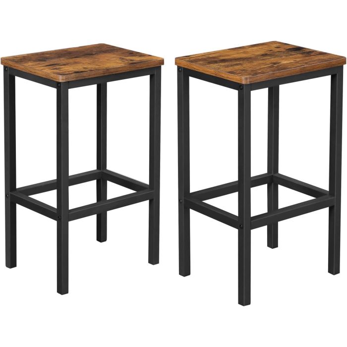 Barhocker Set Vintagebraun-Schwarz 2er Pack