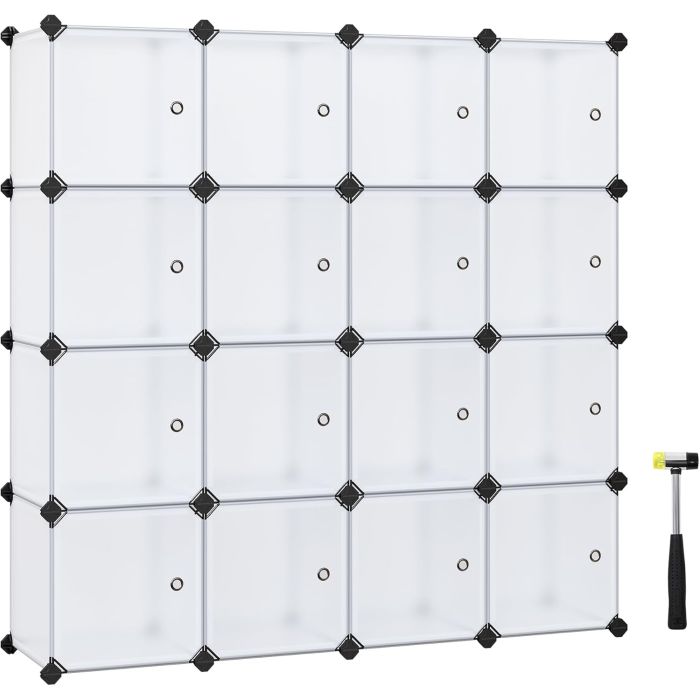 Regalsystem Steckregal Kleiderschrank Kunststoff Weiss