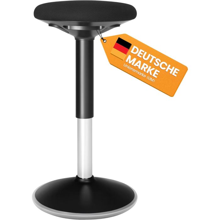 Ergonomischer Sitzhocker höhenverstellbar schwarz Stoff