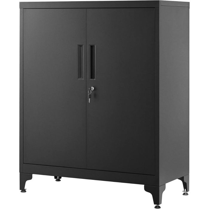 Aktenschrank abschliessbar Stahl Mehrzweckschrank Mattschwarz