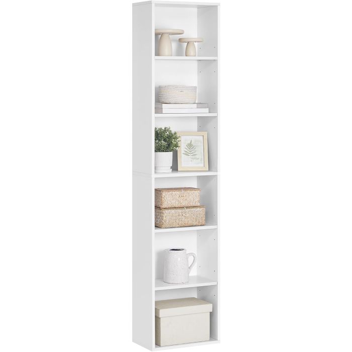 Bücherregal 6-stöckig Offenes Standregal Wolkenweiss, 24 x 40 x 178,5 cm