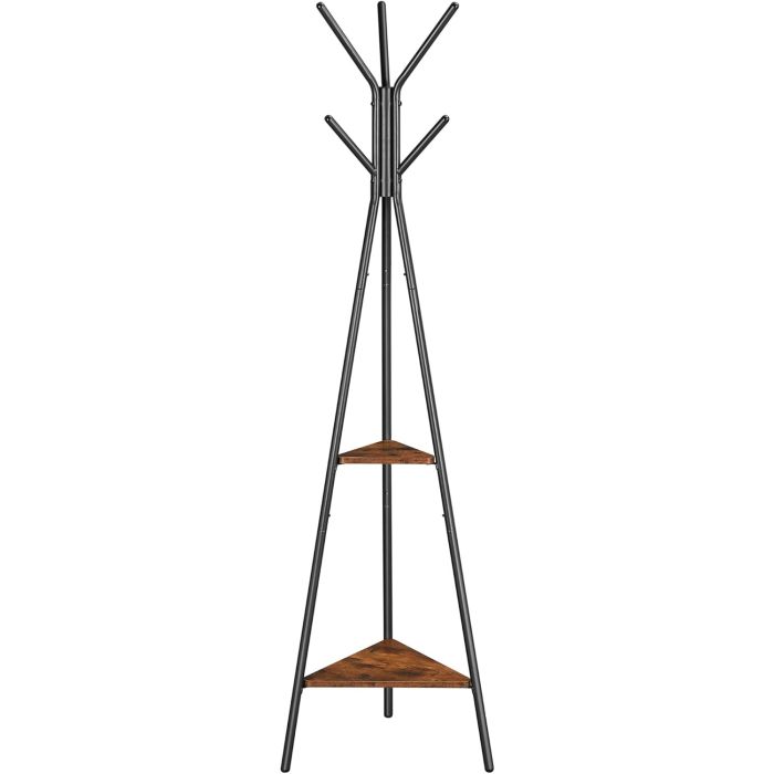Garderobenständer Industrie-Design mit Ablagen vintagebraun-schwarz