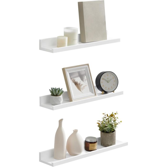 Wandregal Set für Wohnzimmer mattweiss
